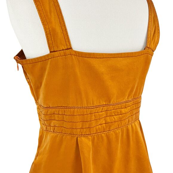 BURBERRY Vintage 90s Silk Babydoll Tank Blouse in Burnt Orange Copper Size 8 - Picture 7 of 11